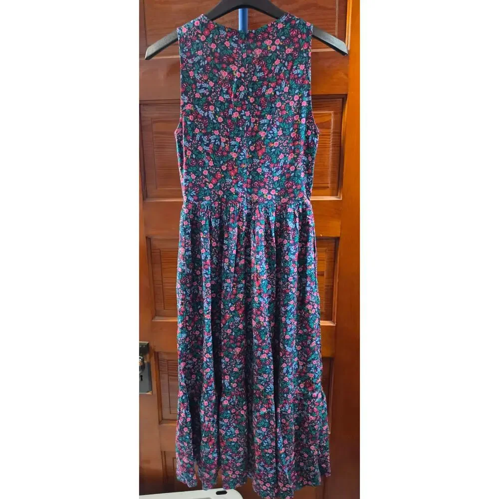 J.Crew XXS Floral Smocked Midi Dress Sleeveless Tiered Cottagecore
